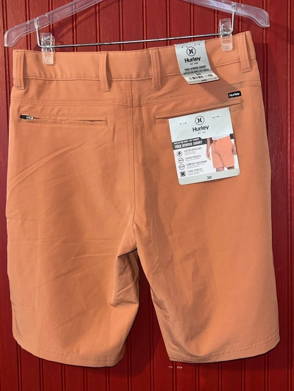 Hurley Men's Stretch Cargo Shorts in Dusty Salmon Hybrid 30